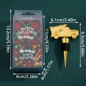 Christmas Wine Stopper Gold Plated Creative Car Snowflake Design Bottle <b>Seal</b> Party Gift Decorative Stopper Set - Product Image 2