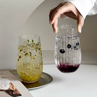 Verre à cocktail rayé avec logo personnalisé, verre à pied haut pour vin rouge, champagne, jus, pour la maison, les restaurants, usage en gros