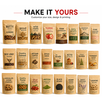 Sachet Doypack Personnalisé en Papier Kraft avec Fenêtre Transparente et Fermeture Zip Refermable pour Emballage Alimentaire (Noix, Thé, Snacks, Épices, Fruits Secs)