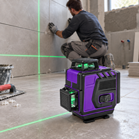 Niveau laser vert 4D 16 lignes 360 degrés, auto-nivelant, outil de nivellement croisé pour la construction et l'installation de sols, murs, carreaux et plafonds