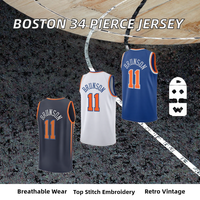 Klasik Retro Boston 34 Paul Pierce Seragam Olahraga Tanpa Lengan Berkualitas Tinggi Bernapas dengan Bordir Jahitan Vintage Bola Basket