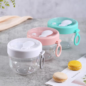 Taza portátil sellada para ensalada con tapa y cuchara, material de PC sin BPA, forma cilíndrica multifuncional para desayuno o comida ligera. - Product Image 4