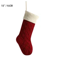 Nouvelle Grande Chaussette de Noël Tricotée de 18 Pouces à Suspendre – Décoration de Noël et Cadeau Idéal pour la Famille et les Amis