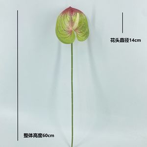Anthurium Artificial <b>Flowers</b> <b>Single</b> Branch Silk High Simulation Wedding Decor Home Table Setting Floral Material - Product Image 2