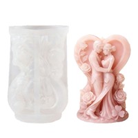 Neue Ideen 3D Silikon-Gel-Kuchenform für umarmende Paare DIY Aromatherapie-Kerze & Hochzeits-Dekorationsornament