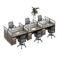 Bureau de travail en bois épaissi en forme de barre, poste de travail multi-personnes, double face, mobile, minimaliste, moderne, pour personnel