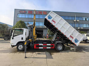 Camión Volquete Hidráulico de 5t con Grúa Articulada de 2t, Autocargable, para Transporte de Arena y Grava en Construcción, en Venta - Product Image 2