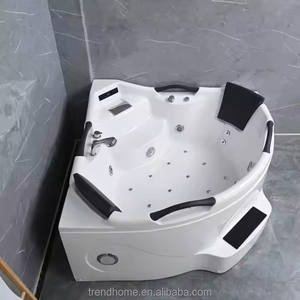 Banheira de Hidromassagem com Massagem de Ar para Banho de Imersão Moderna de Pedra Artificial Autônoma para Spa de Canto para Família - Product Image 2