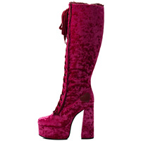 Bottes hautes pour femme, grande taille 47, à talons épais et plateforme, avec bordure en dentelle, en velours doux, à bout rond, montantes jusqu'au genou