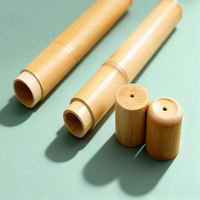 Boîte de rangement en bambou naturel pour brosse à dents, étui de voyage en bambou pour hôtel