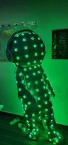 Traje <span class=keywords><strong>de</strong></span> Robot iluminado con Led <span class=keywords><strong>de</strong></span> <span class=keywords><strong>cabeza</strong></span> <span class=keywords><strong>grande</strong></span>, clubes nocturnos, disfraces <span class=keywords><strong>de</strong></span> muñecas LED, auriculares <span class=keywords><strong>de</strong></span> salón, ropa <span class=keywords><strong>de</strong></span> Cosplay <span class=keywords><strong>de</strong></span> Halloween - Product Image 3