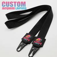 Lanières personnalisées épaisses en jacquard tissé avec patch logo en silicone et crochet métallique en forme d'aigle pour la personnalisation automobile, les clubs de voitures et les sangles de cou gaufrées