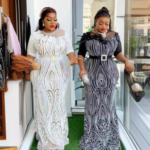 Abito da Sera Aderente a Sirena con Gonna Lunga Abbigliamento da Donna Africano Taglie Forti con Paillettes Stile Europeo e Americano Cross-Border - Product Image 1