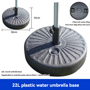Base de sombrilla para patios envejecidos redondos resistentes para exteriores Base de sombrilla con poste de acero - Product Image 6