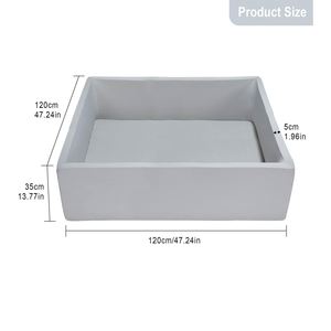 Piscine à balles extra large gris clair 47,2x47,2x13,8 pouces en mousse pour enfants, tout-petits et bébés - Product Image 2