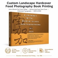 Impresión de Libros de Fotografía de Alimentos con Tapa Dura Personalizada, Diseño de Paisaje, Cubierta de Bronce de Doble Textura, Grabado en Relieve, a Todo Color