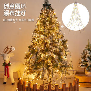Lumières d'arbre de Noël avec anneau 16 cordes rideau de Noël fée arbre lumière 8 Mode pour la décoration de fête de <span class=keywords><strong>sapin</strong></span> de Noël - Product Image 6