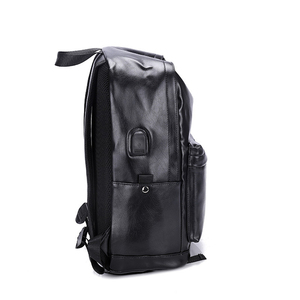 <strong>Black</strong> Student Business Travel <strong>Leather</strong> Smart Laptop Bag Slim Men Waterproof <strong>Backpack</strong> Wholesale - Product Image 4