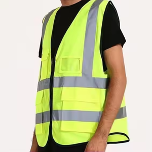 Gilet de sécurité personnalisé, <span class=keywords><strong>veste</strong></span> réfléchissante avec tissu respirant fluorescent pour la construction et la circulation - Product Image 5