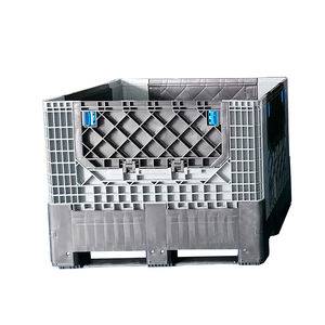 Lojistik depolama taşıma için <span class=keywords><strong>1.2m</strong></span> * <span class=keywords><strong>1.0m</strong></span> büyük güçlü endüstriyel katlanabilir plastik palet kutusu istiflenebilir delikli yapı - Product Image 3