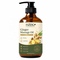 Huile de massage gingembre et arnica marque privée - Huile corporelle chauffante pour les douleurs musculaires et articulaires, détox lymphatique, aromathérapie gingembre spa