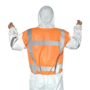 批发反光带双色橙色和白色安全服套装中国