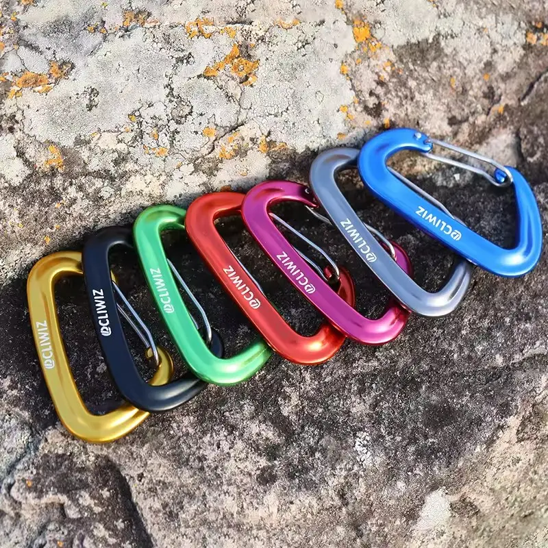 JRSGS Factory Aluminium 12KN Durable Carabiner Wire Gate Hammock Customized logo Camping Snap Hooks Karabiner S7802S