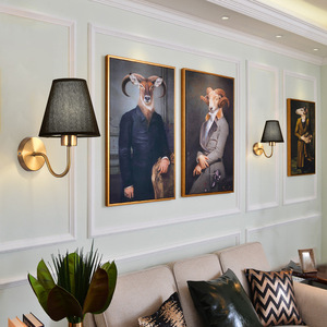 Design Economy Living Room Background <b>Wall</b> <b>Light</b> High Quality Fabric <b>Wall</b> Lamp Bedside Reading Lamp <b>Gold</b> for Hotel - Product Image 5