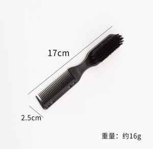 Brosse de nettoyage professionnelle double usage pour hommes, outil de coiffure pour barbier, peigne <span class=keywords><strong>à</strong></span> barbe en plastique électroplaqué, nouveau style, vente chaude en gros - Product Image 6