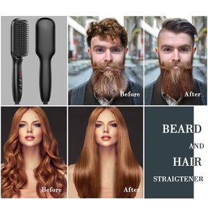 Aprobado por La CE, cepillo eléctrico de peinado Unisex de aire caliente para <span class=keywords><strong>Barba</strong></span>/alisador de pelo, 110V-240V, calentamiento rápido PTC, temperatura múltiple, USB LCD - Product Image 6