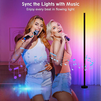 Luz de suelo inteligente inalámbrica RGB con modo de ritmo y brillo ajustable para PC, TV, retroiluminación, fiestas, streamers y estudio