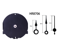 Mécanisme d'horloge à quartz rond de 50 mm, fin et élégant, à piles, en plastique, avec design Art Déco