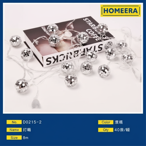 Guirlande lumineuse multicolore à 15 têtes de 5m avec boule de 4cm et prise de queue IP68 LED 40pcs par boîte pour une utilisation en paysage - Product Image 1