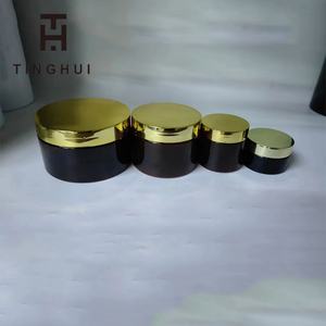 Pot cosmétique vide en plastique noir à parois droites de 250 ml avec couvercle doré électroplaqué, flacon rechargeable pour crème visage et beurre corporel - Product Image 6