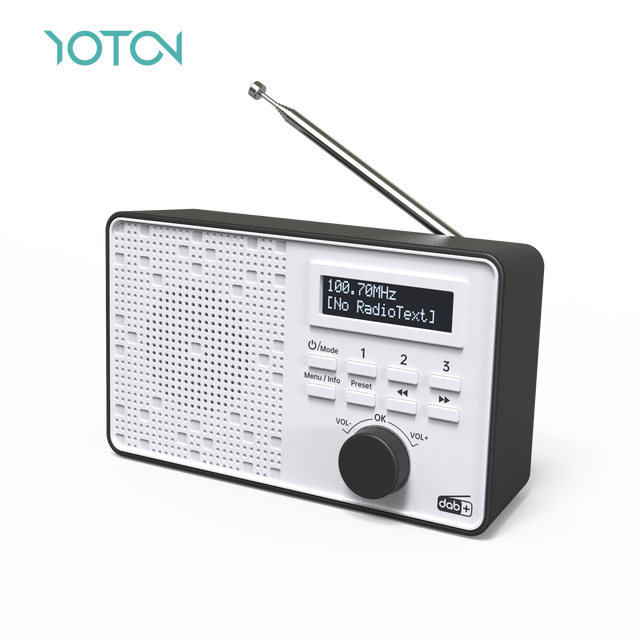 Built-In Speaker Digital DAB+ Radio Portable Alarm Clock 3 Alarms Mono Color LCD Display AC Power Supply 4 X AA Battery AM/FM