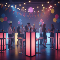 Table haute lumineuse Mange Debout pour mariage et restaurant, tables et chaises de bar (TA101B)