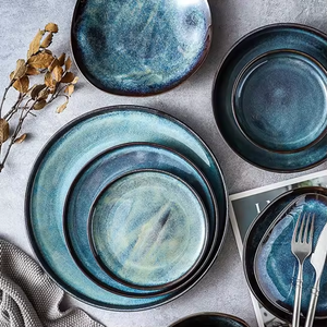 Vaisselle de haute qualité en gros : Bols en céramique, Assiettes en porcelaine, Services de table en grès bleu pour restaurants 2024 - Product Image 2