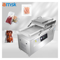 Machine de mise sous vide automatique à double chambre DZ-400, machine d'emballage de sacs en plastique, machine de stockage alimentaire, machine de scellage par compression