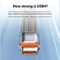 Cable de Datos Tipo C, Transferencia Rápida USB4, Cable Corto con Función Completa, 240W 40Gbps, Cable USB-C a USB-C, Carga Rápida Thunderbolt