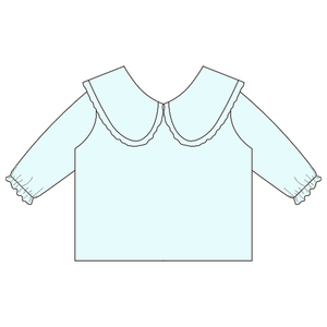 Jersey de algodón y lino para bebé, cuello con volantes, Color sólido, mangas largas, Tops básicos, blusas de tela de encaje blanco, estilo bonito para niños - Product Image 6