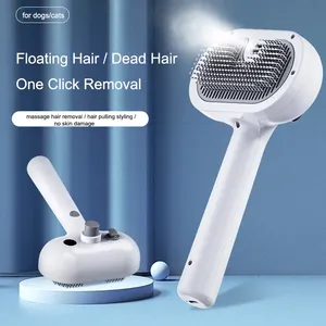Custom OEM Factory Multifunctional Pet Spray Comb USB One-touch De-shedding Hair Cleaning Automatic Dog <b>Cat</b> Grooming Brush - Product Image 2