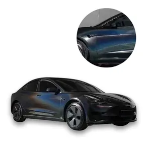 Sıcak satış süper parlak gökkuşağı lazer siyah hava kabarcığı ücretsiz araba sarma filmler için araba vücut araba vinil Film tamir edilebilir