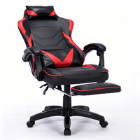 Chaise de jeu ergonomique moderne avec rotation à 360 degrés, hauteur réglable, fonction de réclinaison et de refroidissement, en cuir PU
