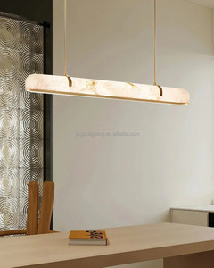 Art Custom Villa <b>Kitchen</b> Island Linear Alabaster Chandelier Modern Alabaster Luxury Dining Table Bar Pendant <b>Lamp</b> - Product Image 6