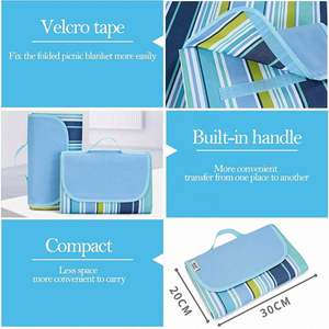 Tapis de camping en acrylique souple imprimé sur mesure, pliable et imperméable, couverture de pique-nique d'extérieur avec poche pour la randonnée - Product Image 4