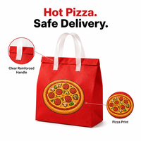 Sac isotherme pliable personnalisé en non-tissé pour livraison de pizzas, motif dessin animé, durable, pour exposition