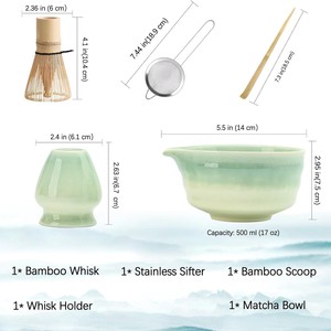 Set Moderno di Utensili per Matcha in Ceramica Ecologica con Ciotola e Strumenti per la Preparazione del Tè, Ciotola Giapponese per Matcha - Product Image 3