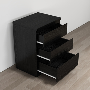 Black Nightstand 3 <b>Drawers</b> Thickened Top Plate Handle Free Design <b>Small</b> Side Table for Bedroom Storage - Product Image 5