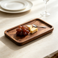 Plateau de service jetable en bois de style zen asiatique, écologique et de haute qualité, pour la maison, le thé, les fruits et les légumes