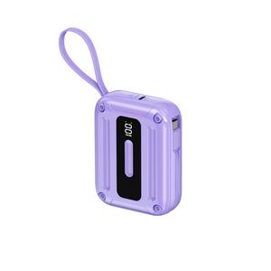 Chargeur portable haute capacité 10000mAh, PD22.5W, affichage numérique, charge rapide, mini batterie externe avec deux câbles - Product Image 2
